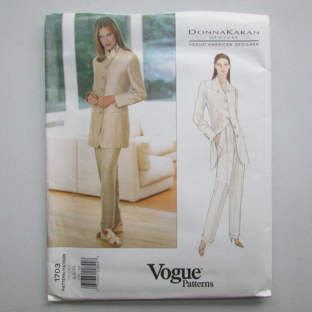 Donna Karan New York DKNY Vogue Sewing Pattern - 1703 - Sz 6-8-10 - UNCUT